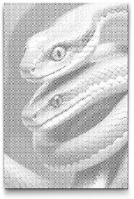 Gario Bodkovanie Hady v odtieňoch tmavo tyrkysovej Rozmery: 40 x 60 cm, Rámovanie: S vnútorným rámom, Farba bodiek: Modrá