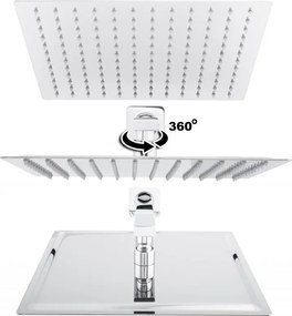 Erga Dual, podomietková sprchová sada s dažďovou sprchou 30×30, chrómová, ERG-YKA-BP.DUAL30