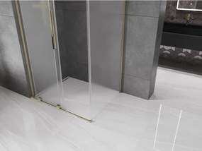 Mexen Velar L, sprchový kút s posuvnými dverami 100 x 80 cm, 8mm sklo námraza, zlatá lesklá, 871-100-080-33-50
