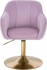 LuxuryForm DESIGN Stolička AVOLA VELUR na zlatom tanieri - levanduľa