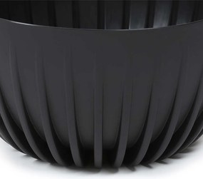 PLASTOVÝ KVETINÁČ STRIPPED ECO SADA 2KS 16X30 CM+15X24 CM ČIERNA