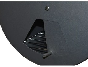 Gril na drevené uhlie s údiarňou čierna/drevo