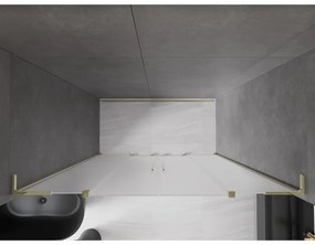 Mexen Velar L Duo, posuvné sprchové dvere do otvoru 170 cm, 8mm sklo námraza, zlatá lesklá, 871-170-003-32-50
