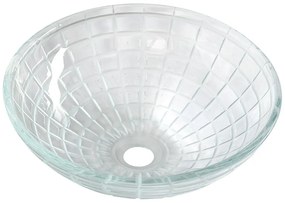 Sapho, TOSEMI sklenené gravírované umývadlo, priemer 42 cm, čirá, TY153