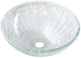 Sapho Sapho, TOSEMI sklenené gravírované umývadlo, priemer 42 cm, čirá, TY153
