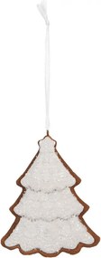 Závesná dekorácia zasnežený perníkový stromček Frosted Ginger - 9*1*10 cm