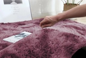 Protišmykový koberec SHAGGY ombré, červený kruh