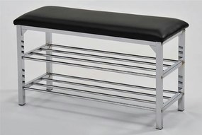 Sconto Lavica na topánky so sedákom OPEL1 chróm/čierna