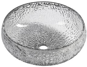 Sapho Sapho, GAVIOTA gravírované sklenené umývadlo na dosku Ø 42 cm, čierna, TY306