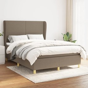 Posteľný rám boxspring s matracom sivohned 140x200 cm látka 3128369