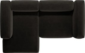 Čierna rohová pohovka (ľavý roh/s leňoškou) Bergamo – Cosmopolitan Design