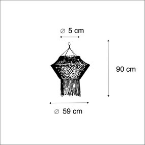 Macrame tienidlo prírodné 90 cm