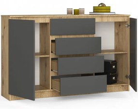 Komoda K160 2D 4SZ CLP artisan / sivá