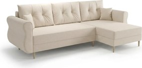 Rozkladacia obojstranná sedacia súprava do L SILVIANO 230x140 cm, krémová
