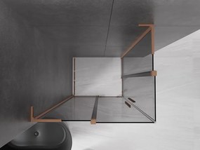Mexen Velar L Duo, sprchový kút s posuvnými dverami 100 x 90 cm, 8mm šedé sklo, medená matná, 871-100-090-02-43-65