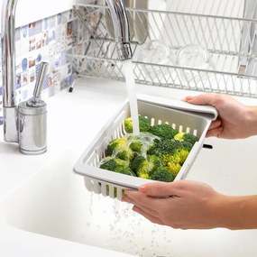 Súprava 2 nastaviteľných úložných košíkov do chladničky InnovaGoods