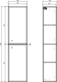 Cersanit S1021-010 - Závesná kúpeľňová skrinka MILLE 160x40 cm matná biela