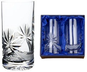 Onte Crystal Bohemia Crystal ručne brúsené poháre na nealko nápoje Mašľa 380 ml 2KS