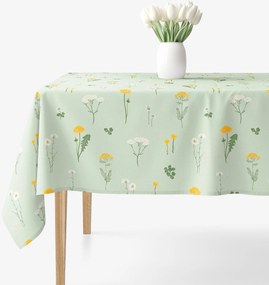 Goldea hranatý obrus 100% bavlnené plátno - lúka na zelenej režnej 80 x 80 cm