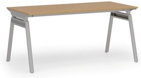 Kancelársky stôl PRIMO SIGMA, 160x80 cm, sivá podnož, buk