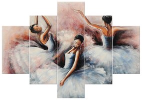 Gario Ručne maľovaný obraz Nádherné baletky - 5 dielny Rozmery: 150 x 105 cm