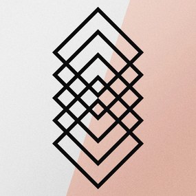 Nástěnná kovová dekorace Geometry černá