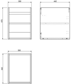 Mexen Rivel, kúpeľňová skrinka 35 cm, 1 dvierka, s drážkami, grafitová matná, 91A21-03547-1-BF66