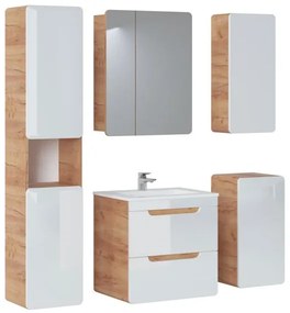 Zostava kúpeľňového nábytku BÁRA 60 cm so zrkadlovou skrinkou vr. zápustného keramického umývadla