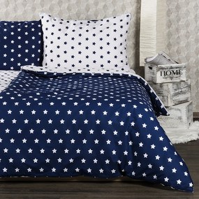 4Home bavlnené obliečky Stars Navy blue, 220 x 200 cm, 2 ks 70 x 90 cm