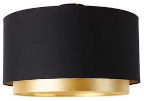 Moderné stropné svietidlo čierne so zlatom 47 cm Duo tienidlo - Combi