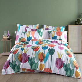 Saténové posteľné prádlo BedTex Tulipi, 135 x 200cm, 80 x 80 cm, 135 x 200 cm, 80 x 80 cm