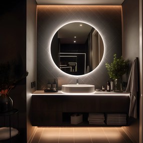 LED zrkadlo okrúhle Romantico ⌀70cm neutrálna biela