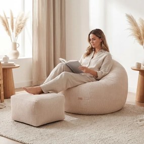 Sedací vak s podnožkou COMFY 3.0 béžový