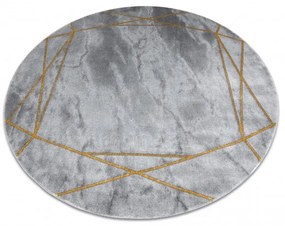 Dywany Łuszczów Kusový koberec Emerald 1022 grey and gold kruh - 160x160 (priemer) kruh cm