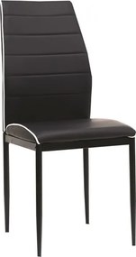 Jedálenská stolička Round, černá ekokoža