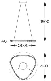 Zuma Line MD3169-1-3GT - LED Luster na lanku ATHESA LED/25W/230V 2700-6000K + DO