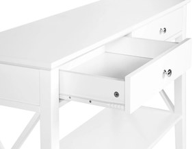 Konzolový stolík s 2 zásuvkami biely AVENUE Beliani