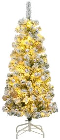 Umelý výklopný vianočný stromček 150 LED a sada gúľ 120 cm 3210461