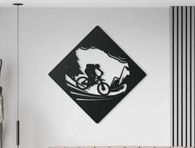 drevko Drevený obraz na stenu Horská cyklistika Rozmer obrazu: 32,5 x 32,5 cm, Farba dekorácie: Čierna