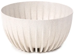 PLASTOVÝ KVETINÁČ STRIPPED ECO 16X30 CM KRÉMOVÁ