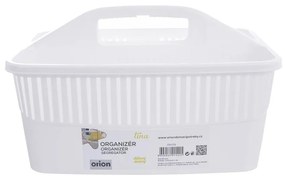 Orion Organizér na čistiace potreby, delený košík, biely TINA, 30 x 23 x 17 cm