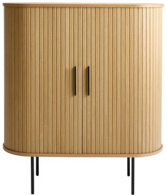 Vinotéka v dekore duba s posuvnými dverami v prírodnej farbe 100x118x40 cm Nola – Unique Furniture