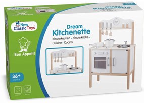 Drevená moderná kuchynka - biela