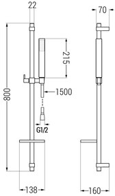 Mexen sprchový set DQ77, chróm, 785774581-00