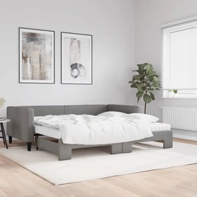 Rozkladacia denná posteľ s matracmi tmavosivá 100x200 cm látka 3196602