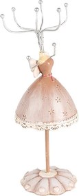Béžový stojanček na šperky šaty princeznej - Ø 7*19 cm