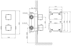 Podomietková sprchová batéria v lesklej striebornej farbe (3 výstupy) Latus – Sapho