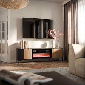 TV stolík Merci 180 cm čierny/dub artisan