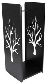 Kovový stojan na drevo Tree, 40x100 cm, čierna
