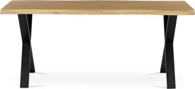 Jedálenský stôl 180x90 cm HT-F4318 OAK divoký dub / čierne nohy